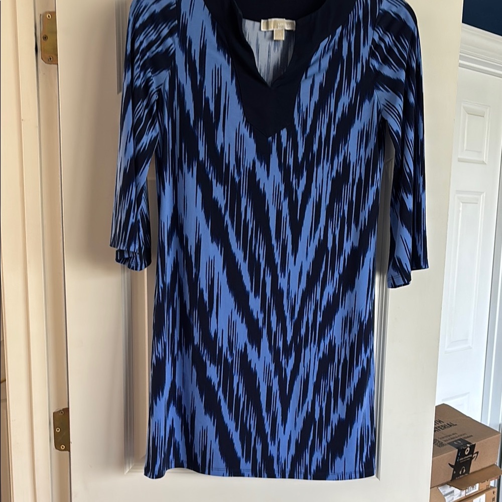 Michael Kors Blue Patterned Women's Dress